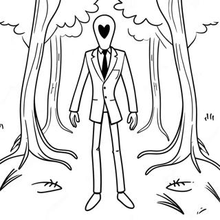 Skrammande Slenderman I Skogen Farglaggningssida 20423-16147