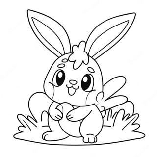 Sot Scorbunny Som Leker Med En Boll Malarbild 24833-19614