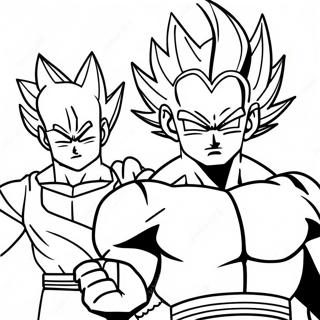 Goku Och Vegeta Action Pose Malarbild 30254-23906