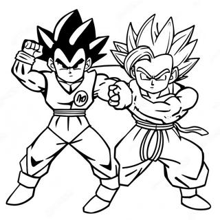 Goku Och Vegeta Action Pose Malarbild 30254-23907