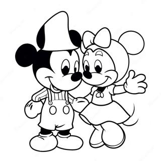 Mickey Och Minnie Har Kul Tillsammans Farglaggningssida 31983-25290