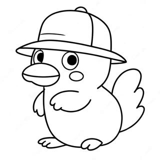 Sot Psyduck Med Hatt Malarbild 34044-26975