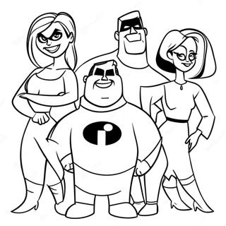 Familjen Incredibles 2 Målarbilder