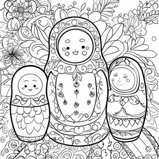 Traditionella Ryska Matryoshka Dockor Malarbild 34934-27631