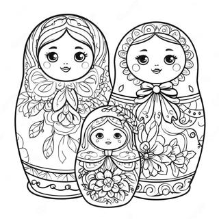 Traditionella Ryska Matryoshka Dockor Malarbild 34934-27632