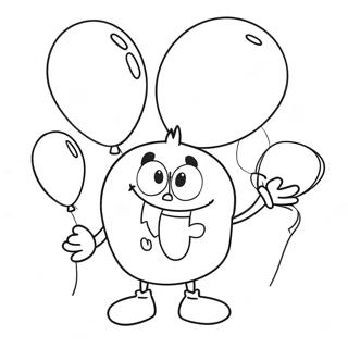 Rolig Maskot Med Ballonger Farglaggningssida 37184-29405