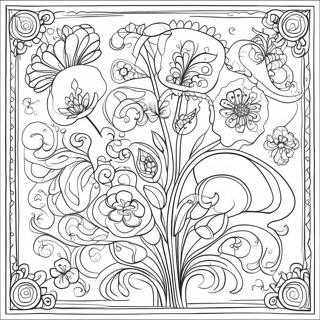 Art Nouveau Blommonster Farglaggningssida 53513-42321