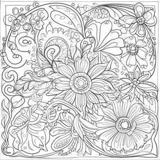 Art Nouveau Blommonster Farglaggningssida 53513-42322