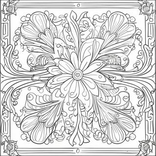 Art Nouveau Blommonster Farglaggningssida 53513-42324