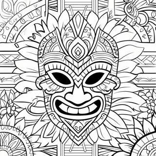 Polynesisk Tiki Mask Farglaggningssida 64553-51083