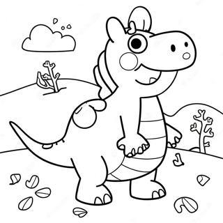 Peppa Pig Dinosaurie Målarbilder