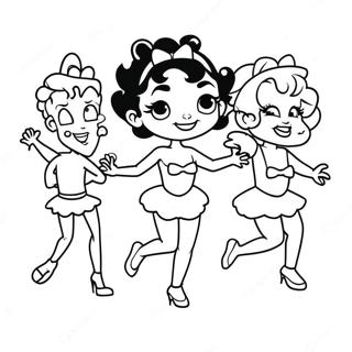 Betty Boop Dansar Med Vanner Farglaggningssida 731-585