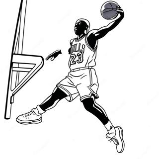 Michael Jordan Hoppar For En Slam Dunk Malarbild 7690-6117