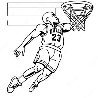 Michael Jordan Hoppar For En Slam Dunk Malarbild 7690-6118