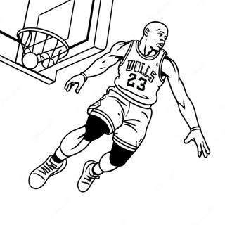 Michael Jordan Hoppar For En Slam Dunk Malarbild 7690-6119